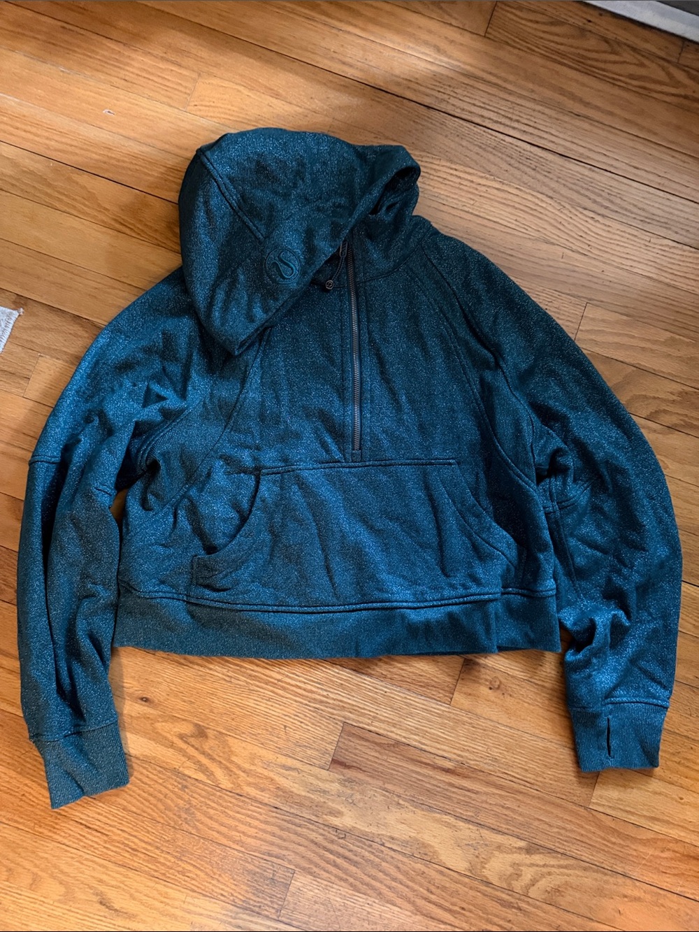 lululemon athletica women’s Shimmer Half-Zip Hoodie Sweater - Hunter green